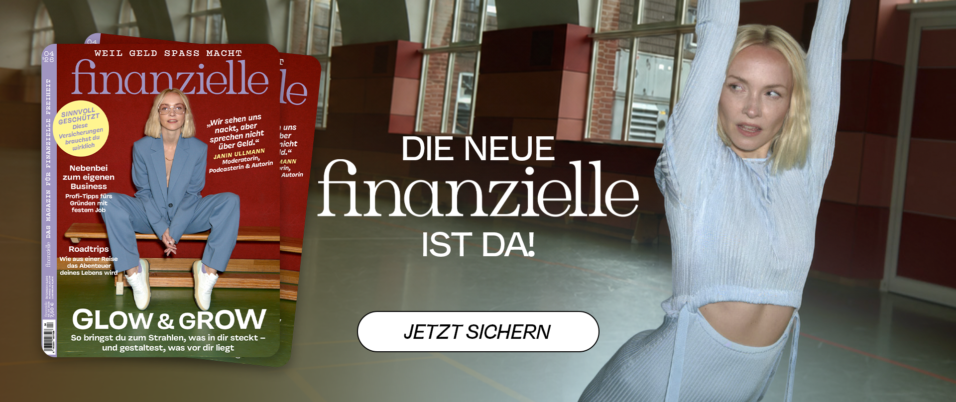 Das Titelbild der Ausgabe zeigt Verona Pooth sitzend auf dem Boden
