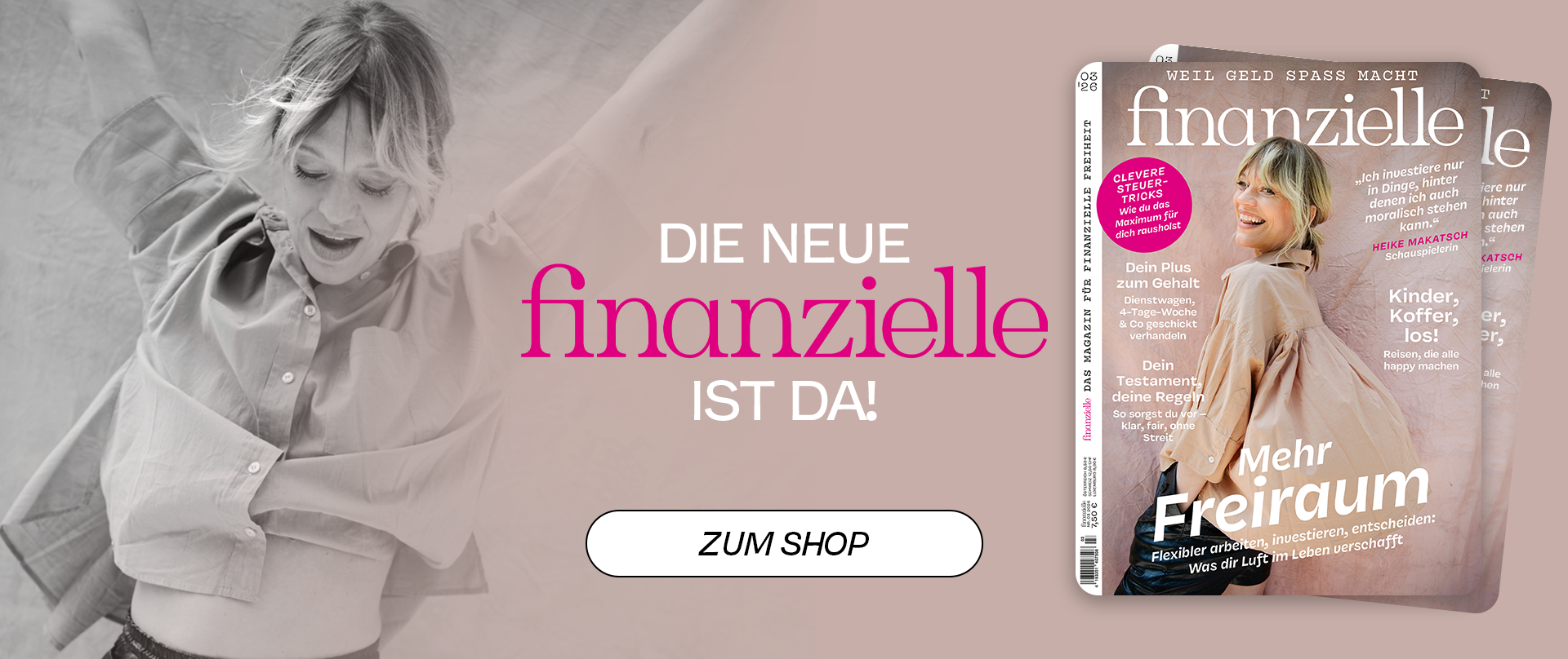Das Titelbild der Ausgabe zeigt Heike Makatsch